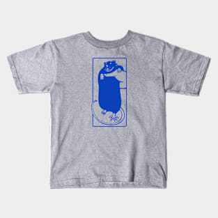 Minimal stylized illustration for rodent fans Cute rat pet in blue ink Kids T-Shirt